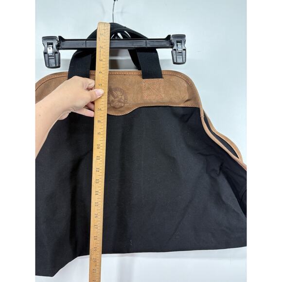 Vintage Eddie Bauer Suede Denim‎ Leather Log Firewood Tote Carrier Wrap Bag RARE - Picture 4 of 7